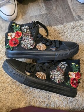 Custom DIY Embellished High Top Sneakers